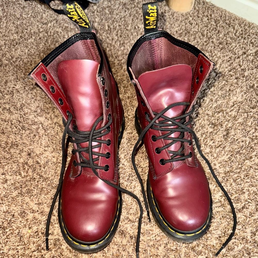 Dr. Martens Cherry Red Lace-Up Boots